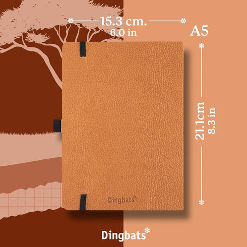 Dingbats A5 Wildlife Dotted Notebook - Premium Vegan Leather Softcover Journal for Writing & Travel