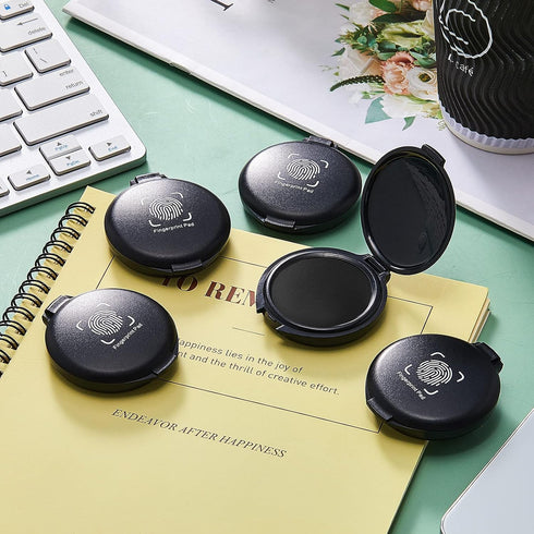 Fingerprint Ink Pads, Black Ink Pad Stamp Pad for Office Notary Supplies, 3 Pieces Identification Kit