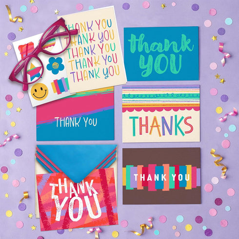 Jotique 48 Sets 4" 5.5" Thank You Cards with Envelopes and Stickers, Blank Inside Bright Design, x Bulk Appreciation