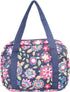DIWI Extra Large Bible Cover, 11.25 x 8.25 x 2.75 Inches Quilted Cotton Tote Case (XL, C2 Navy Flowers)