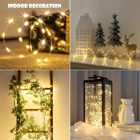 in,100FT 600 Lights,8 Wire,2 Inch Fairy Lights Plug LEDs Waterproof Led String Modes Remote Twinkle Light for Bedroom