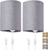 Set 2, 3-Color (3000K/4000K/6000K), Wall Sconces of Plug in Wall Sconces with On/Off Switch, Selectable Fabric Linen