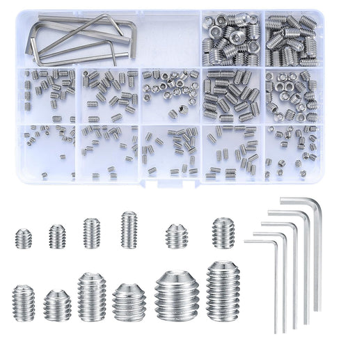 MUZHUPGUZ 240 Pcs Set Screws Assortment Kit (M3, M4, M5, M6, M8) with