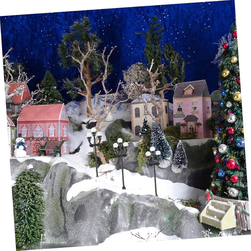 3 Pcs Street Light Model Mini Trains Landscape Lamp Model Outdoor Christmas Decorations Outdoor Lantern Miniature