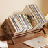 Bamboo Premium Desktop Bookshelf, Retro Brown Large Tabletop Book Rack Organizer, Stable Storage Rack for Books,