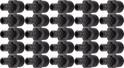 SharkBite 1/2 Inch MNPT Poly Crimp Adapter, Pack of 25 for PEX Pipe, PE-RT, UP120