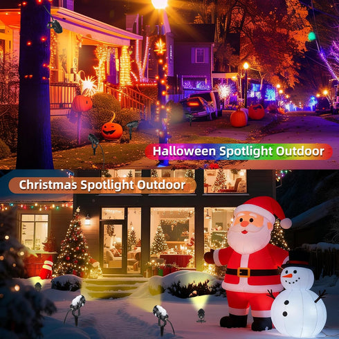 Vamnee 12W 120V 2 Pack Christmas Spotlights Outdoor, RGB Color Changing Landscape Lighting Waterproof Spotlight