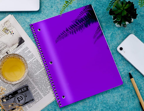 It's Academic College-Ruled Spiral Notebook, 1-Subject, 80 Sheet, Metallic Purple and Teal, 4 Pack