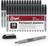 Ultra Fine Permanent Marker Bulk, 32 Pack Ultra Fine Point Black Permanent Marker Set for Doodling, Marking