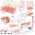 Rose Gold Desk Organizers Set, 13PS Office Supplies with Acrylic Stapler, Tape Dispenser, and Pen Holder