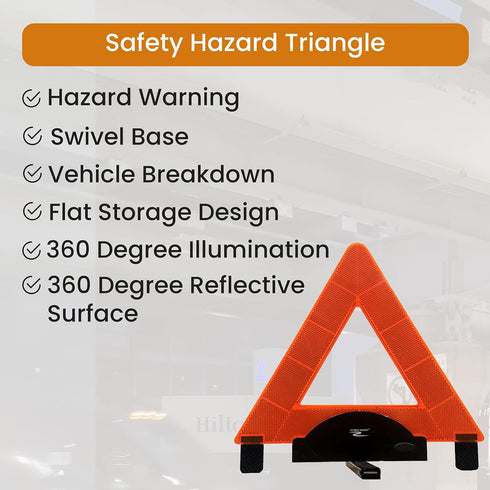 Emergency Warning Triangle by Lumen Wand Store for Road Side Safety, Vehicle Breakdown, Hazard Marking