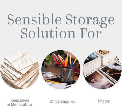 Snap-N-Store File Storage Box & Organizer - 2 Pack, Portable File Boxes for Documents, Back To School