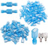 Tnisesm Male/Female Quick Disconnects Spade Wire Crimp Terminal Connectors, Blue 16-14AWG Fully Insulated