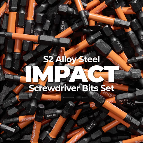 toolant 20pcs Impact Hex Head Allen Wrench Drill Bit Set, 1/4” Hex-Shank S2 Steel with Storage Box