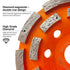 FEWELL 4 1/2” Concrete Grinding Wheel, Double Row Diamond Cup Wheel with 7/8” Arbor