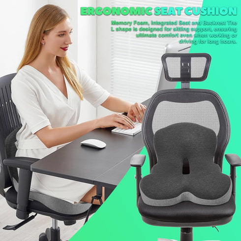 OuYezy Tailbone Buttocks Cushion for Office Chair Memory Foam Seat Pad for Butt Support Relief Ergonomic Chair Cushion