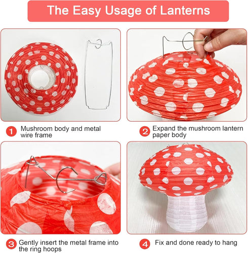 XMYXGS Mushroom Paper Lantern Mushroom Hanging Lanterns Mushroom Party Decorations Mushroom Table Centerpieces