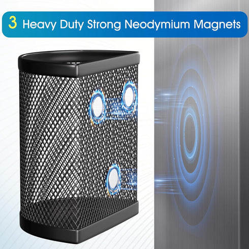 MaxGear Magnetic Pen Holder, 2 Pack Locker Organizer Mesh Pencil Holder for Desk - Extra Strong Magnets for Locker