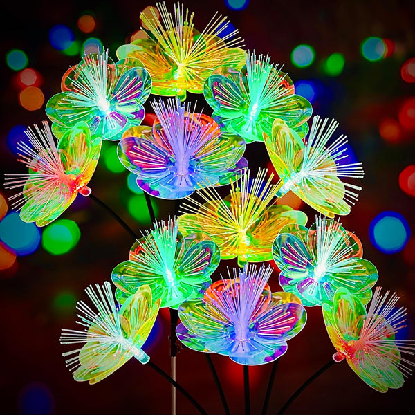 JJGoo 2 Pack Solar Garden Lights, Solar Flower Swaying Light for Outside,