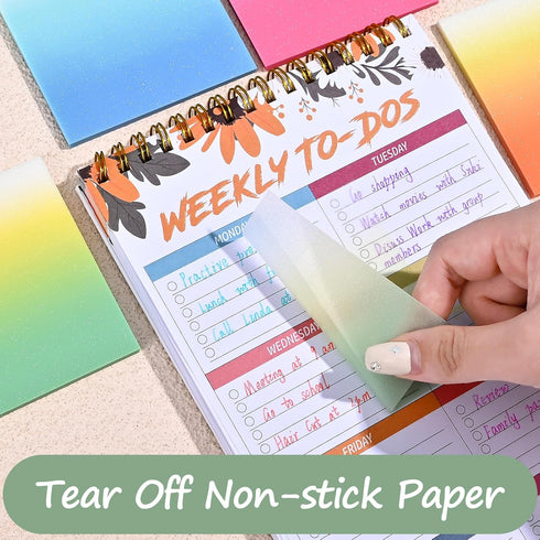 BAYTORY 200 Sheets Glitter Transparent Sticky Notes, 3 x 3 Clear Memo Pads, Translucent Self-Stick Note for Bible