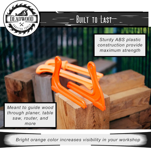 DCT 4 Pack Safety Push Sticks, Straight Table Saw Push Blocks and V Style Wood Working Push Stick Set