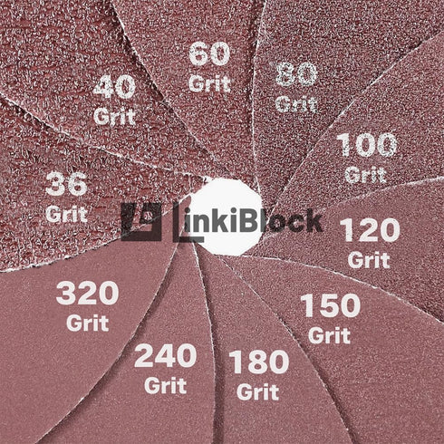 Linkiblock 150Pcs 2 inch Set 60 R-Type Quick Change Aluminum Oxide Surface Conditioning Sanding Discs Grit with Adapter