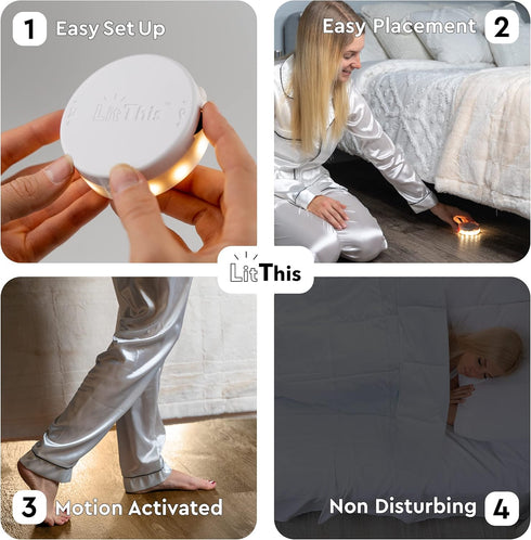 LitThis 360 dimmable, Under Bed Lights Motion Sensor Patented motion activated night light for under bed light. No