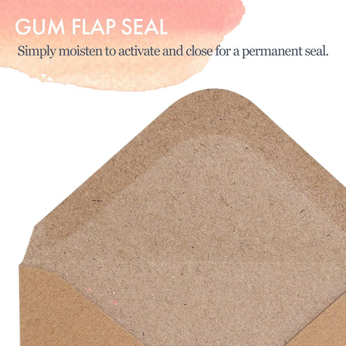 Gift Card Envelopes, 100 Count Mini Kraft Paper Business Card Envelopes, Tiny Envelope Pockets for Small Note Cards