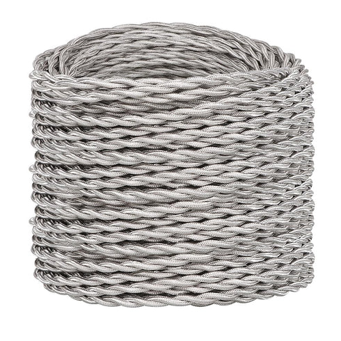 Helunsi 32.8ft Round Cloth Covered Wire,182 Fabric Covered Electrical Cord, 18 Wire Gauge