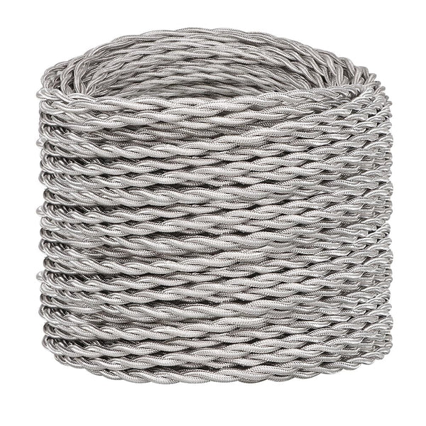 Helunsi 32.8ft Round Cloth Covered Wire,182 Fabric Covered Electrical Cord, 18 Wire Gauge