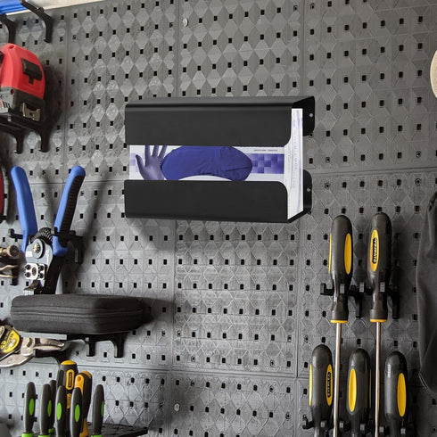 Dezzer Magnetic Glove Box Holder, Wall Mount Adjustable Metal Disposable Gloves Tissue Dispenser, Holds Boxes