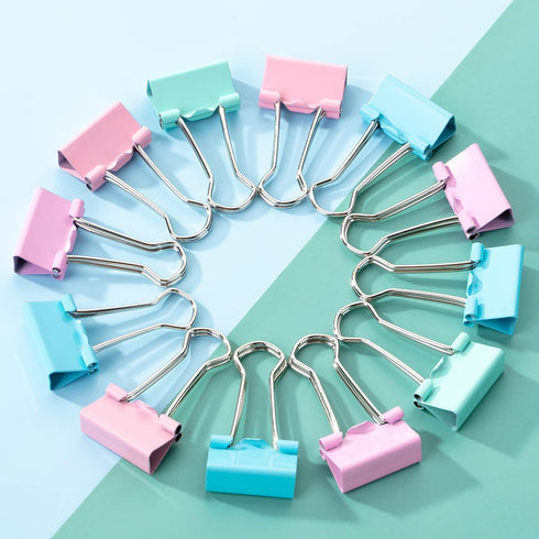 Mr. Pen Pastel Binder Clips, 50 Pack, 0.75 Inch Small Clips, Micro Binder Clips for Office