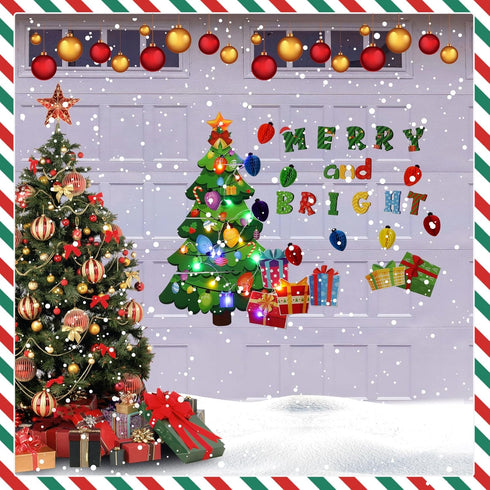 Christmas Bulletin Board Set, Merry and Bright Cutouts for Winter Holiday Classroom Wall Decorations