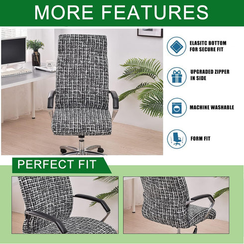 Chair,L,A32 CRFATOP Stretch Computer Office Chair Cover with Durable Zipper Universal Rotating Chair Desk Chair Cover