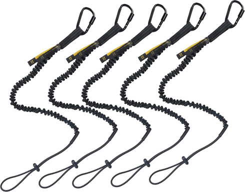 TRSMIMA Safety Tether Tool Lanyard, 5 Pack Stretch Strap for Fall Protection, Tools Leash with Screw Lock Carabiner