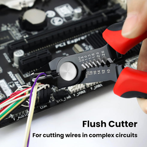 KAIWEETS Wire Cutters 6-Inch Flush Pliers, Handy Diagonal Cutters with Supplementary Stripping