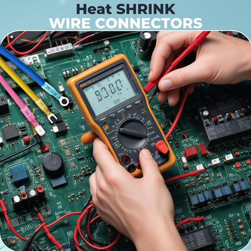 302Pcs Electrical Crimp Wire Terminal, Heat Shrink Connectors Kits for Ring, Fork, Female, Male Quick Disconnect