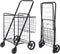 SUPER DEAL Folding Shopping Cart with Wheels and Double Basket for Groceries