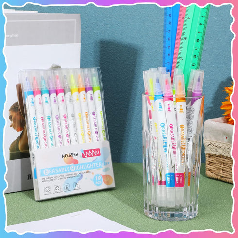 Zhehao 40 Pcs Erasable Highlighters Bulk, Double Head Liquid Highlighters in Assorted Pastel Colors