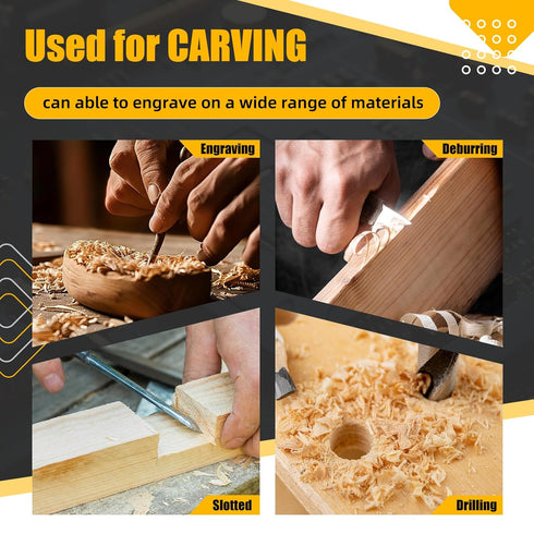 10 Set 1/8"(3mm) Trimming, Caelum Router Carbide Engraving Bits for Dremel, Pcs HSS Router Bit with Shank for Rotary