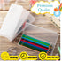 Fainne 24 Pcs Plastic Pencil Case Bulk, Frosted Pencil Box with Hinged Lid Snap Closure for School Office Supply