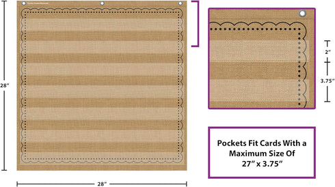 Teacher Created Resources Burlap 7 Pocket Chart (28" x 28") - 20837