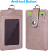 Wisdompro Retractable Badge Holder with Lanyard, Double Sided PU Leather ID Card Holder, Rose Gold