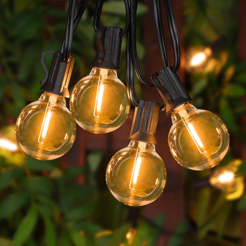 Mlambert G40 LED Replacement Light Bulbs for String Lights, Dimmable E12 Base Shatterproof Bulbs, 1W Equal to 5W, Amber