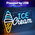 Adjustable,16.1x 11inches CNBEYOUNG Ice Cream Neon Sign, Neon Lights Hanging Wall Art Decoration for Restaurants Ice