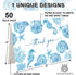 50 Packs Summer 4 6 Inch JarThenaAMCS Ocean Thank You Cards Greeting Cards Blue Under The Sea Seashell Seahorse Blank