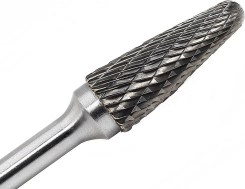 SL-4 Tungsten Carbide Burr - Cylinder Shape Double Cut Rotary Burrs File (1/2 Inch, Cutter Length: 1-1/8 Inch)