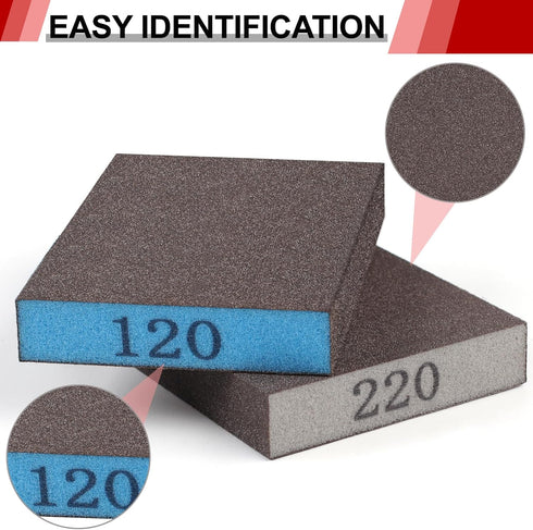 YNZDRWA 8 Pack 60/80/120/220 Sanding Sponge, Washable and Reusable Sanding Blocks for Drywall Wood Metal Furniture