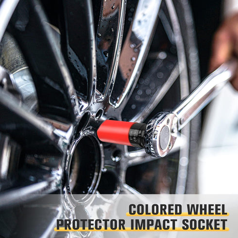 1/2" 7 Set, 17 19 21 mm 13/16 7/8 1 1-1/16 inch, 6 BOEN Drive Impact Lug Nut Socket, Pieces Non-Marring Wheel Protector
