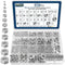 Vifmy 2 in 1 SAE & Metric Hex Nut Assortment Kit(510pcs),2#56 4#40 6#32
